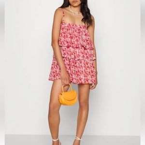 NWT Free People pink floral Talia tunic ruffle dress